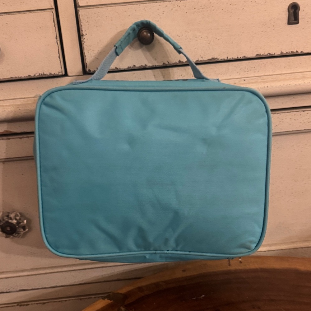 Zebra Turquoise Blue Insulated Lunch Bag Handle Zipper Closure Alligator Bird - Picture 2 of 7